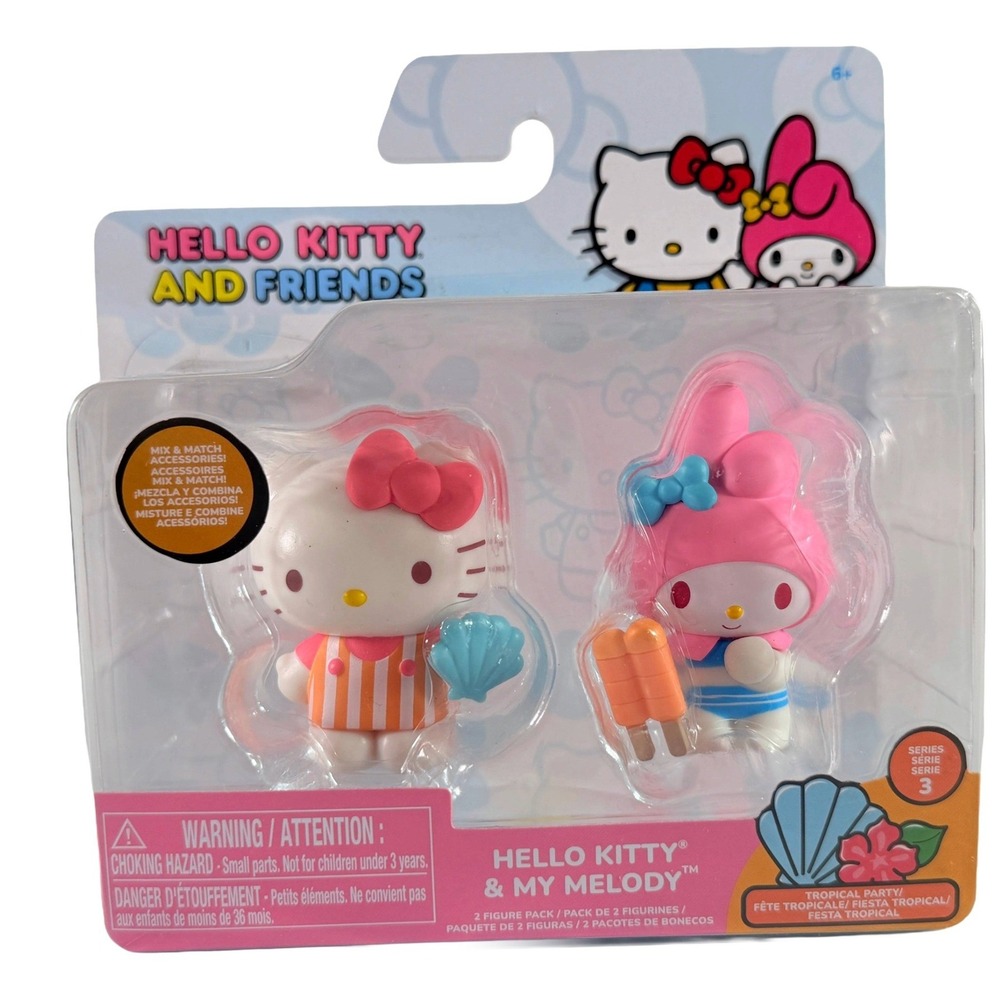 Hello Kitty and Friends Series 3 Tropical Party Hello Kitty My Melody Figures